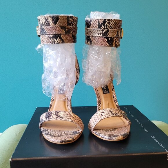 EUC Steven by Steve Madden | Women's Br/Tan Snake Print Mauryce Heels | Size 8.5 - Picture 6 of 13